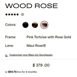 New Maui Jim Wood Rose sunglasses